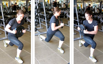 DB Reverse Lunge with Rotation 