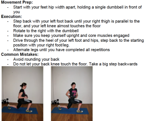 reverse lunge with rotation