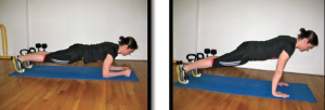 plank tricep extensions